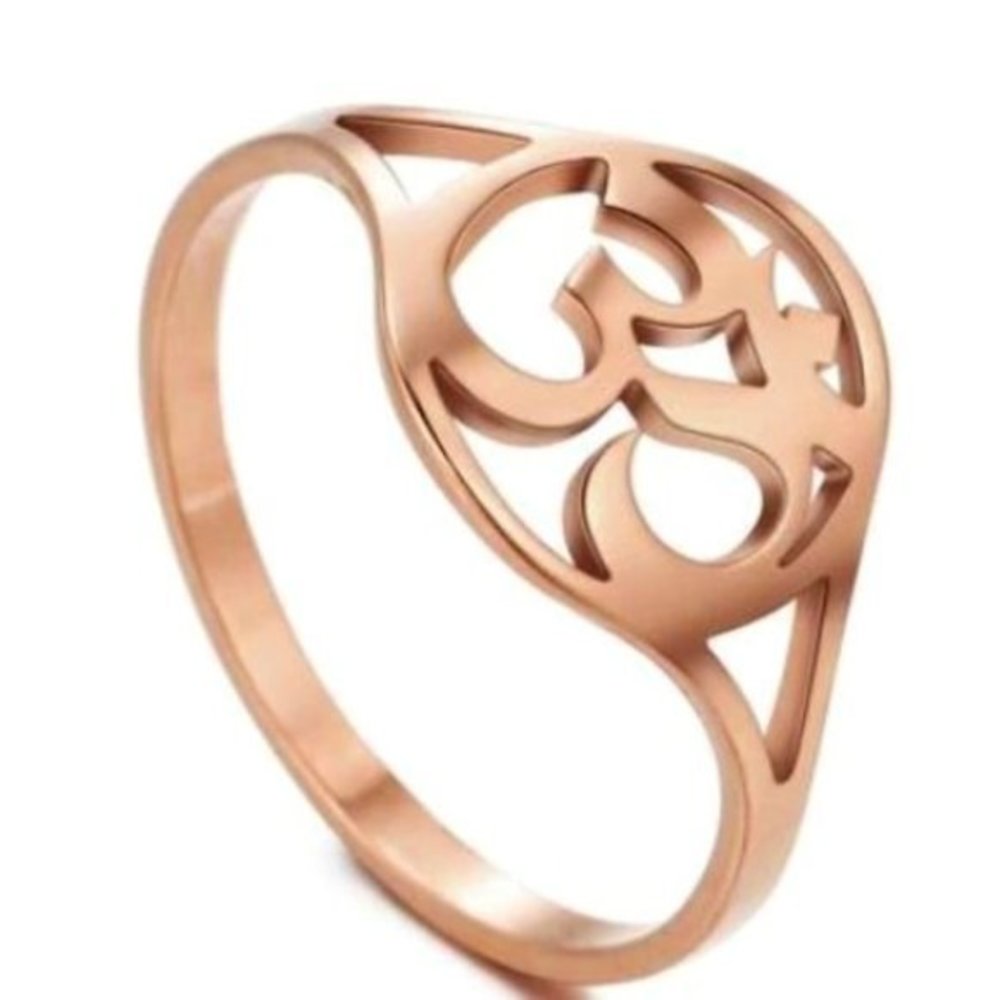 Om Symbol Rose Gold Ring